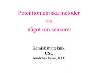 potentiometriska metoder