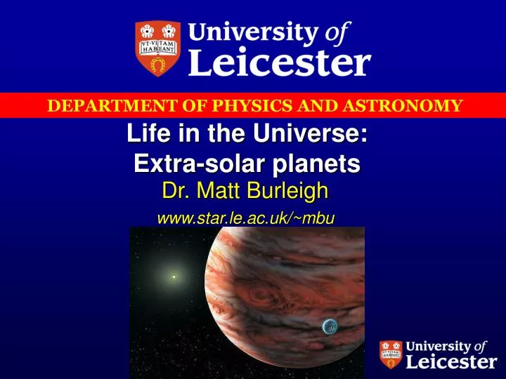 life in the universe extra solar planets