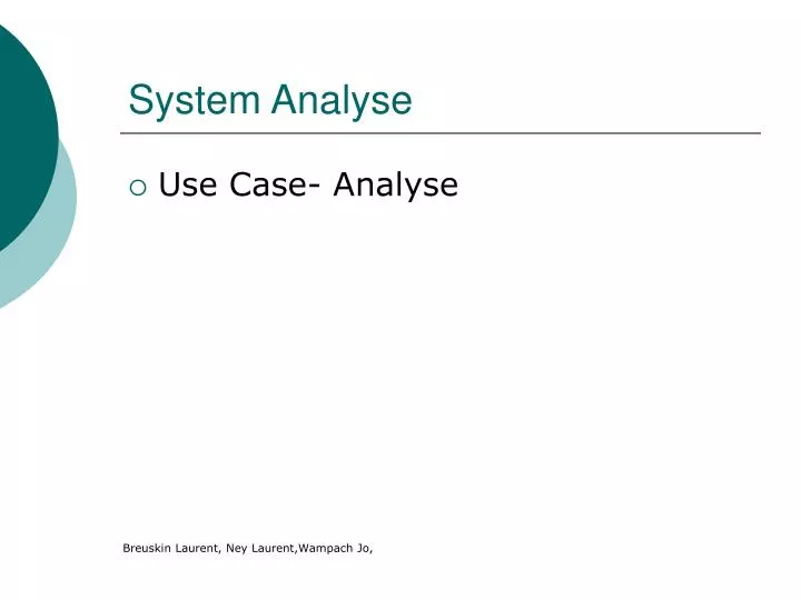 system analyse