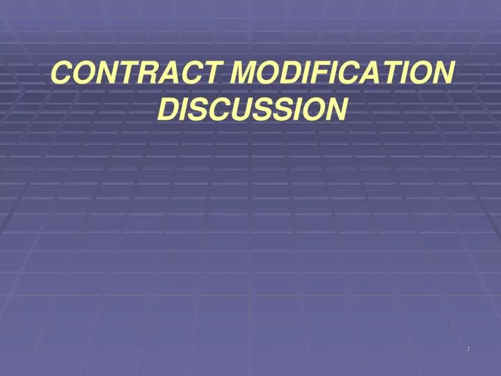 contract modification discussion