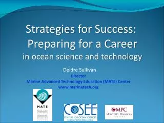 Strategies for Success: Preparing for a Career in ocean science and technology