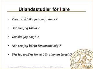 utlandsstudier f r i are