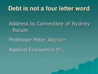 Debt is not a four letter word