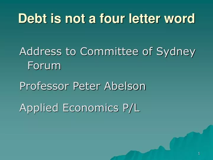 debt is not a four letter word