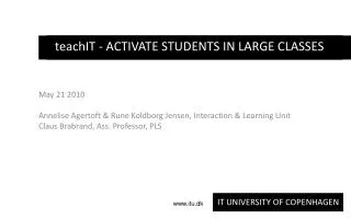 teachIT - ACTIVATE STUDENTS IN LARGE CLASSES