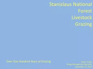 Stanislaus National Forest Livestock Grazing