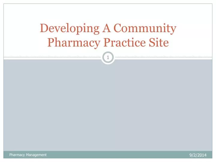 developing a community pharmacy practice site