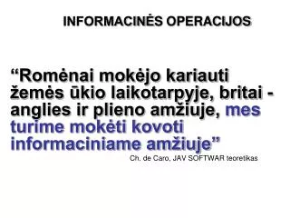 informacin s operacijos