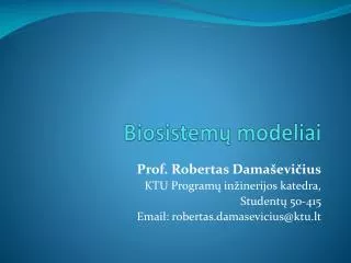 biosistem modeliai