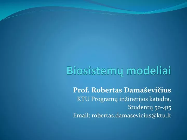 biosistem modeliai