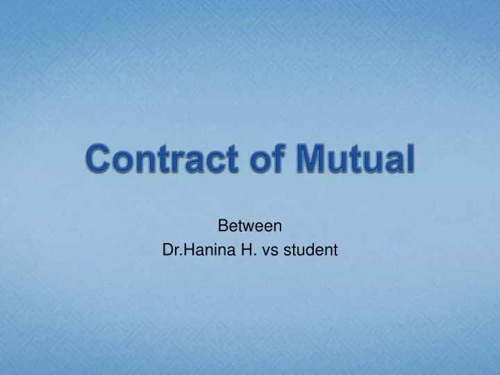 contract of mutual