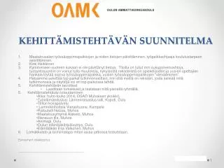 kehitt misteht v n suunnitelma