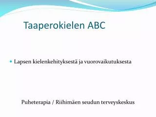 taaperokielen abc