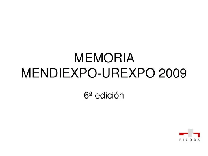 memoria mendiexpo urexpo 2009