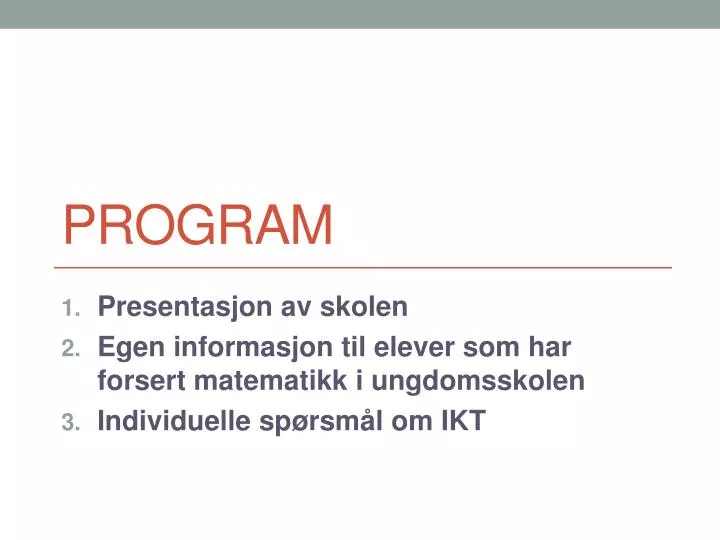 program