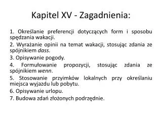 kapitel xv zagadnienia