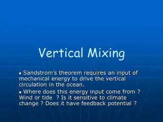 Vertical Mixing