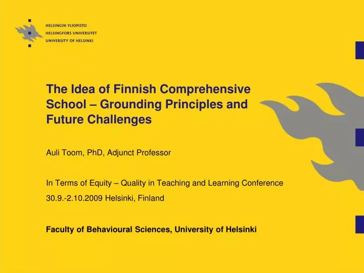 the idea of finnish comprehensive school grounding principles and future challenges