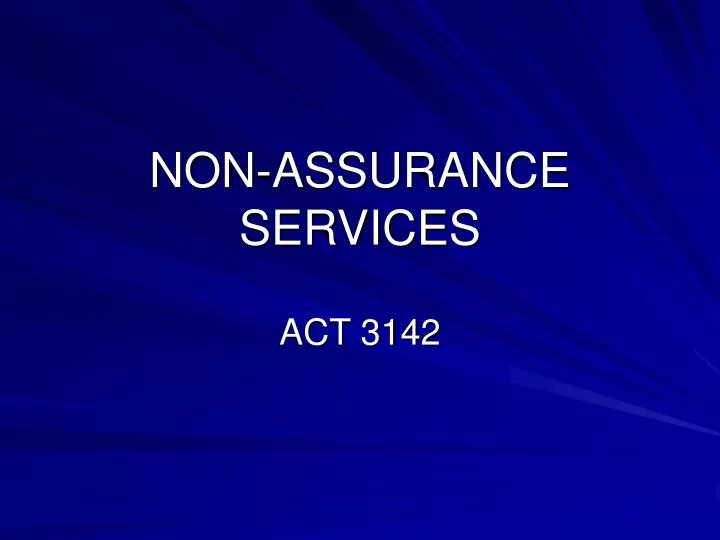 non assurance services