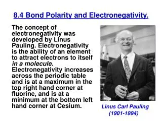 8.4 Bond Polarity and Electronegativity.
