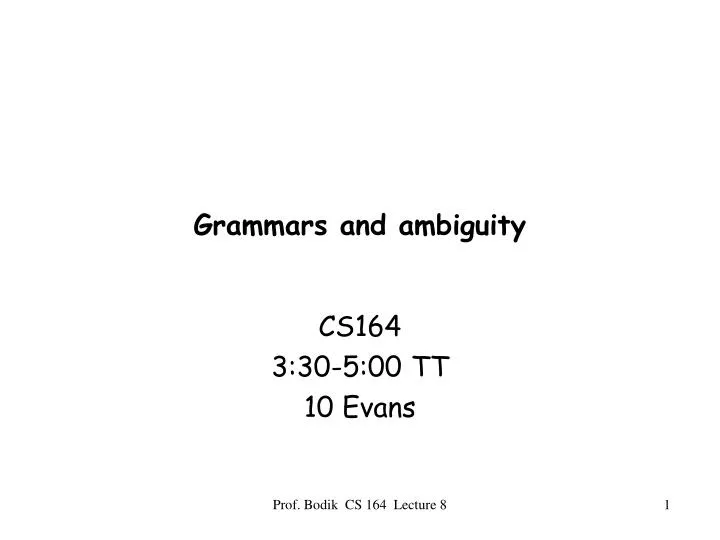 grammars and ambiguity