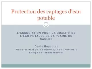 protection des captages d eau potable