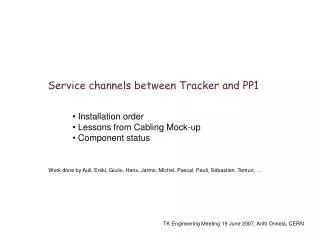 Service channels between Tracker and PP1