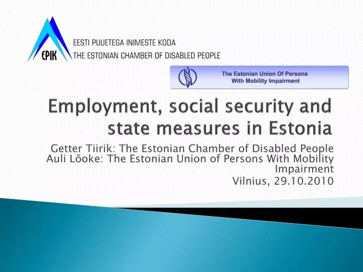 employment social security and state measures in estonia
