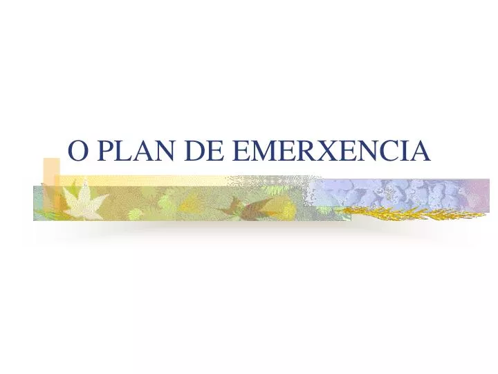 o plan de emerxencia