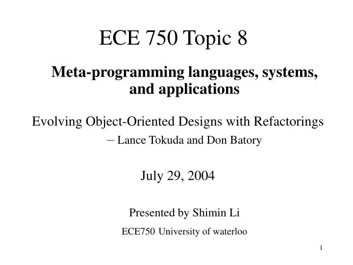 ece 750 topic 8