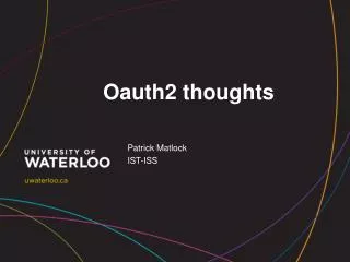 Oauth2 thoughts