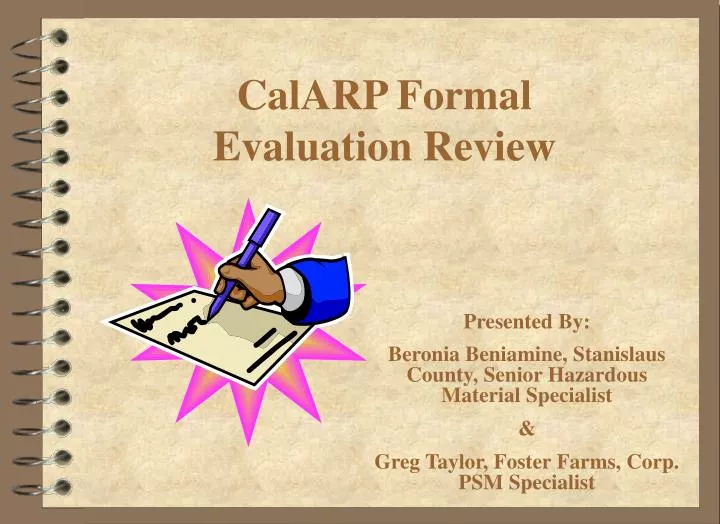calarp formal evaluation review