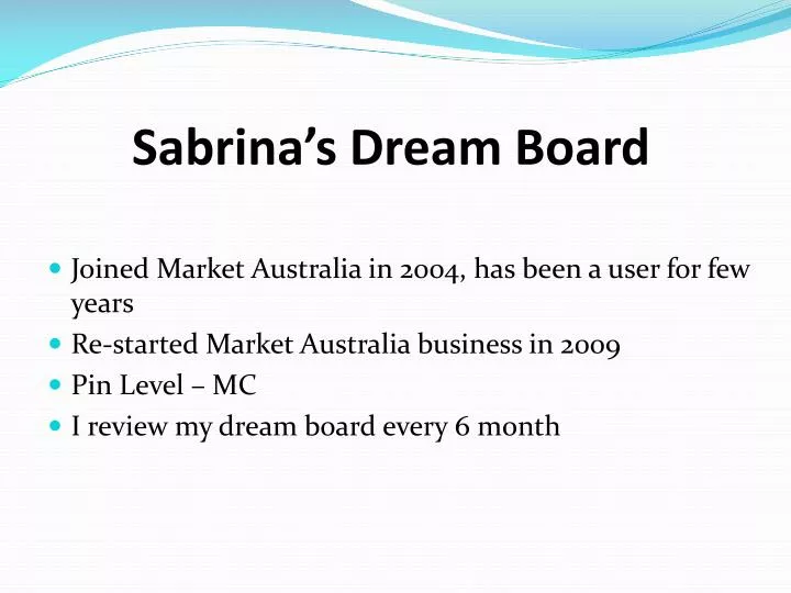 sabrina s dream board