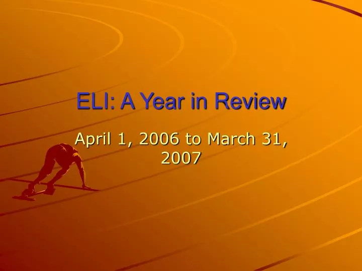 eli a year in review