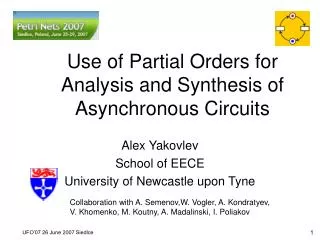 Use of Partial Orders for Analysis and Synthesis of Asynchronous Circuits