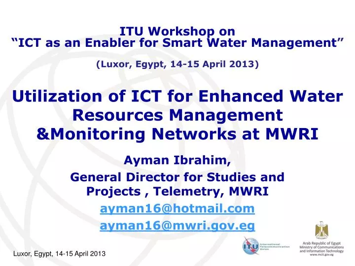 utilization of ict for enhanced water resources management monitoring networks at mwri