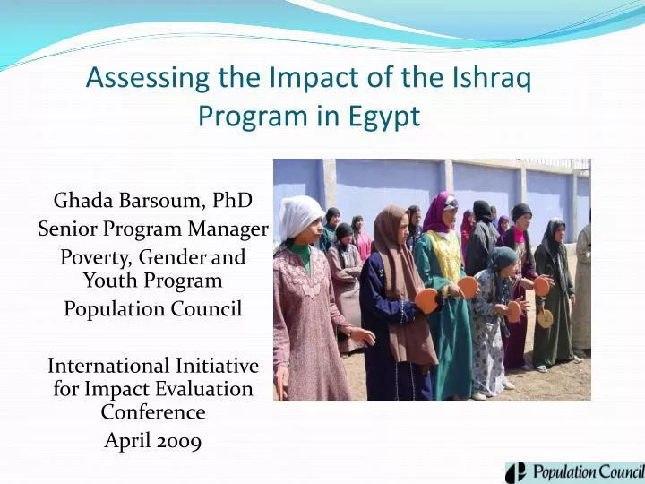 assessing the impact of the ishraq program in egypt