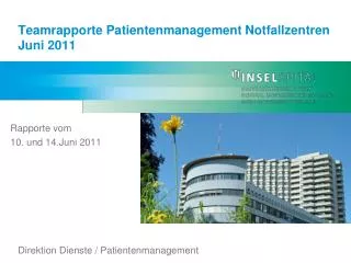 teamrapporte patientenmanagement notfallzentren juni 2011