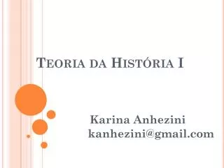 teoria da hist ria i