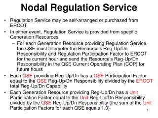 Nodal Regulation Service