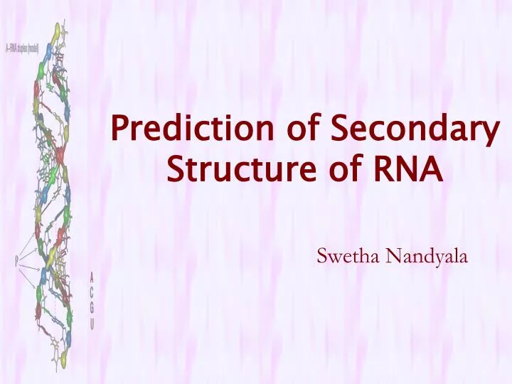 prediction of secondary structure of rna