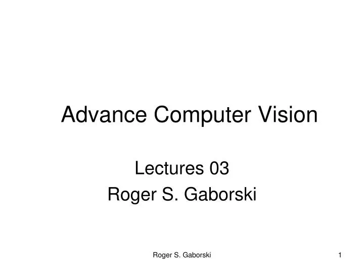 advance computer vision