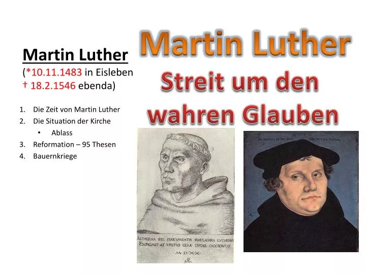 martin luther 10 11 1483 in eisleben 18 2 1546 ebenda
