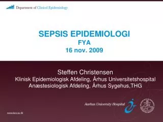 SEPSIS EPIDEMIOLOGI FYA 16 nov. 2009