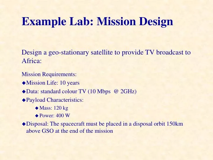 example lab mission design