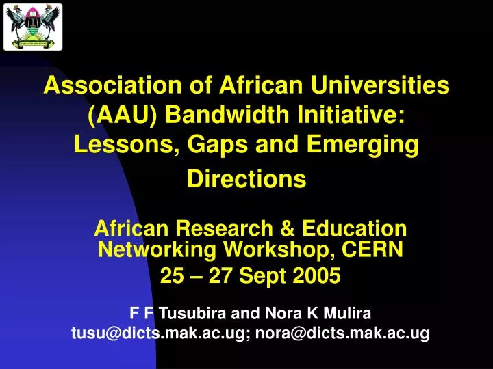 association of african universities aau bandwidth initiative lessons gaps and emerging directions