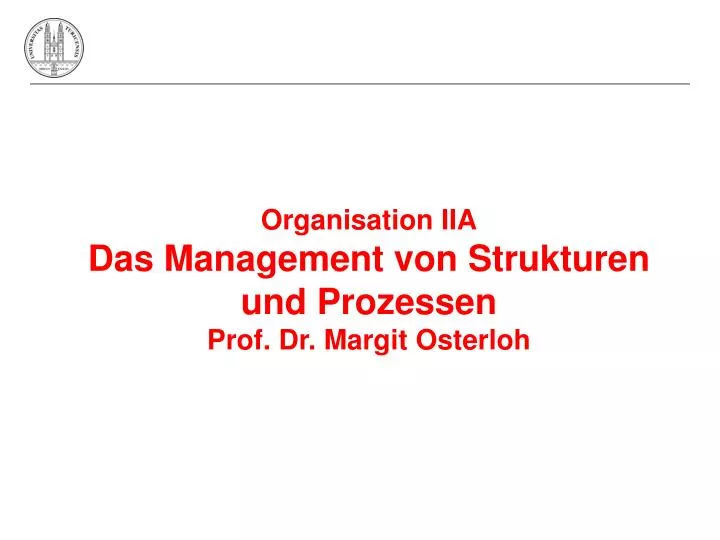 organisation iia das management von strukturen und prozessen prof dr margit osterloh