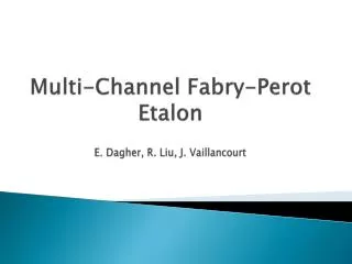 Multi-Channel Fabry-Perot Etalon