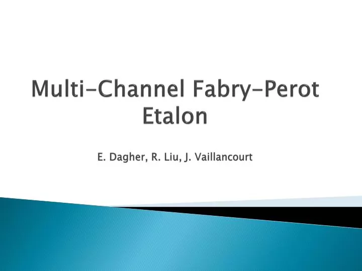 multi channel fabry perot etalon