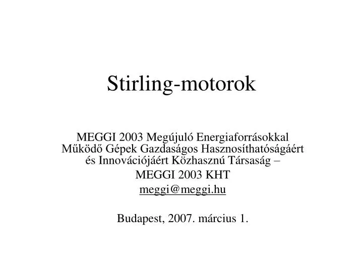 stirling motorok